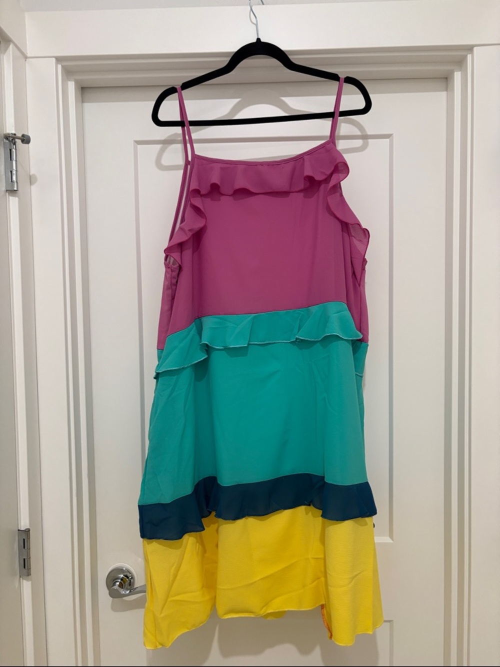 NEW [Haptics] Pocketed Color Block Tiered Ruffle Midi Dress Women's Plus 3X - Picture 9 of 16